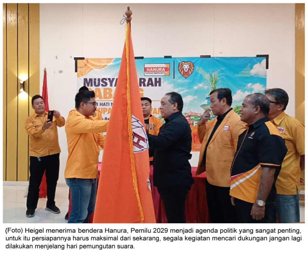 Heigel Resmi Pimpin Partai HANURA Karawang, Konsolidasi Menuju Pemilu 2029 Dimulai 2 OK Heigel Bendera 1